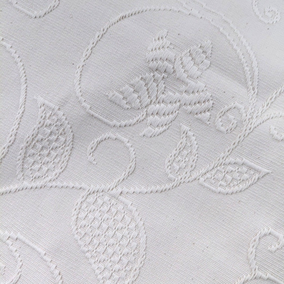 Unbranded Other - Creme Jacquard Upholstery Fabric Textured Floral 3 YRDS X 58 Creme VTG Heritage
